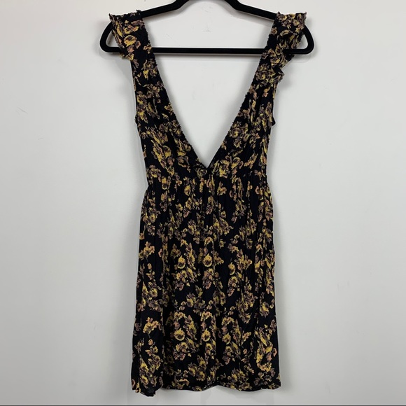 Blue Life Deep V Floral Sundress in Black Multi - Picture 3 of 7